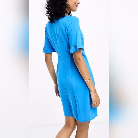 Y.A.S. mini wrap dress in blue - Picture 2 of 3